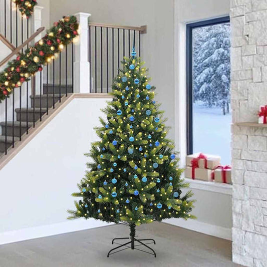Mesterséges Hajlított Karácsonyfa 300 LED-del Zöld 240 cm