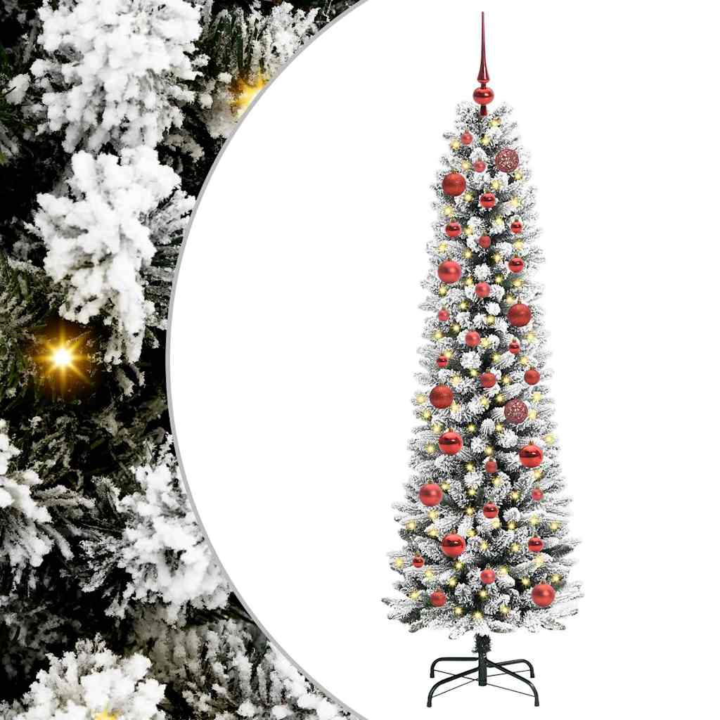 Mű karácsonyfa 150 LED-del Fehér 150 cm PVC és Fém és Műanyag