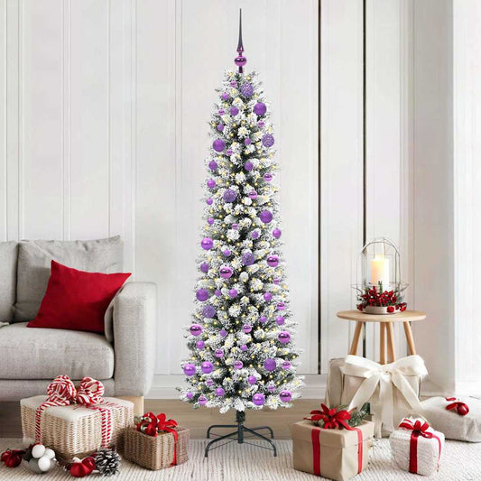 Mű karácsonyfa 300 LED-del Fehér 180 cm PVC és Fém és Műanyag