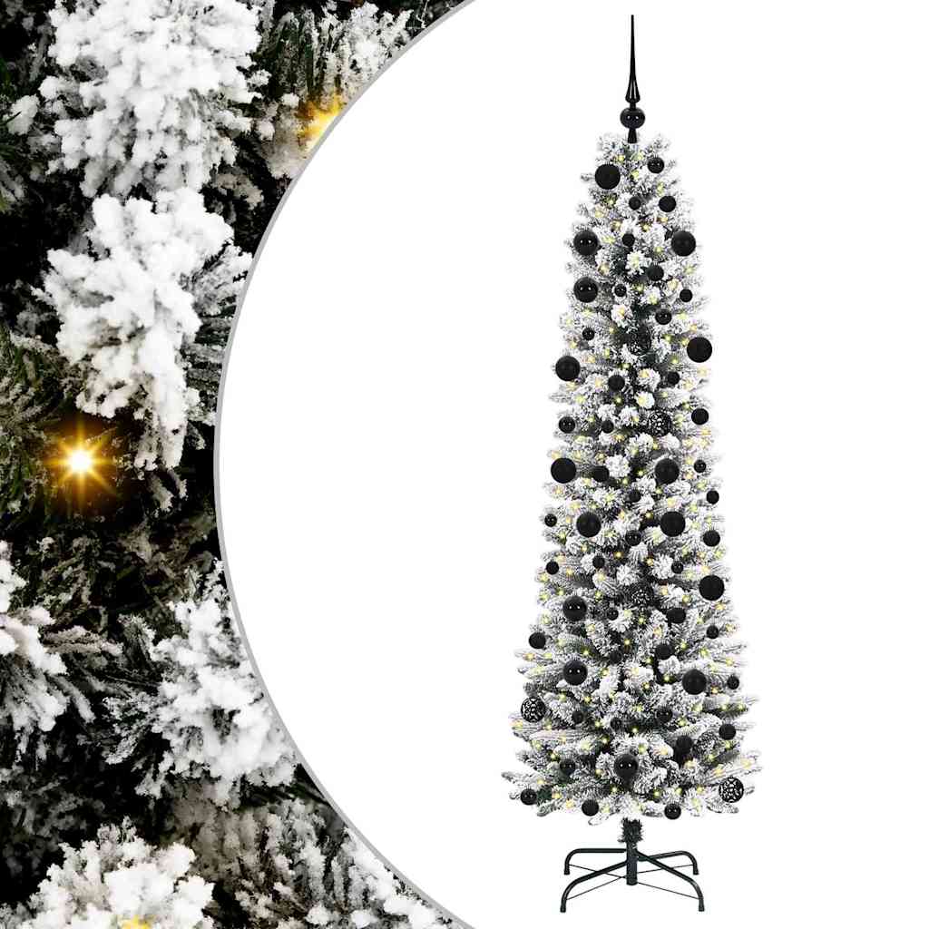 Mű karácsonyfa 300 LED-del Fehér 210 cm PVC és Fém és Műanyag