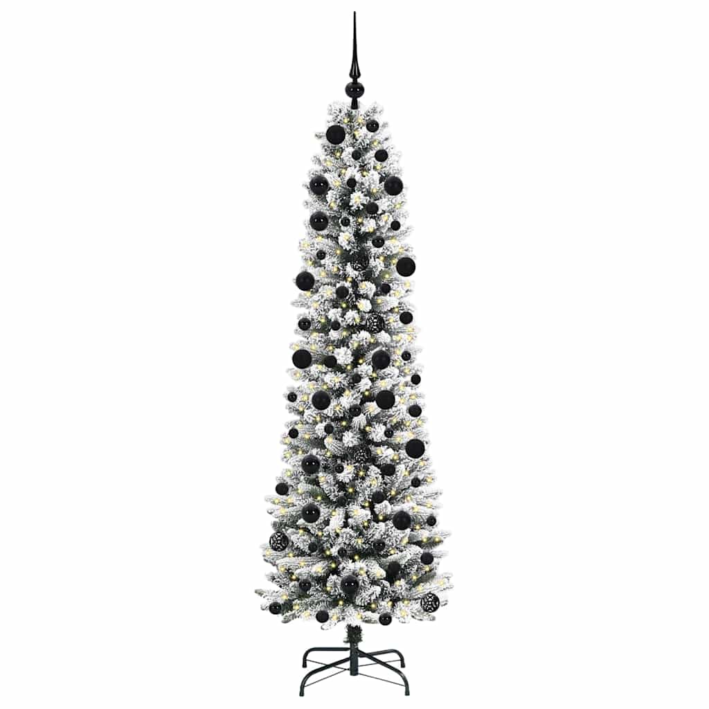 Mű karácsonyfa 300 LED-del Fehér 210 cm PVC és Fém és Műanyag