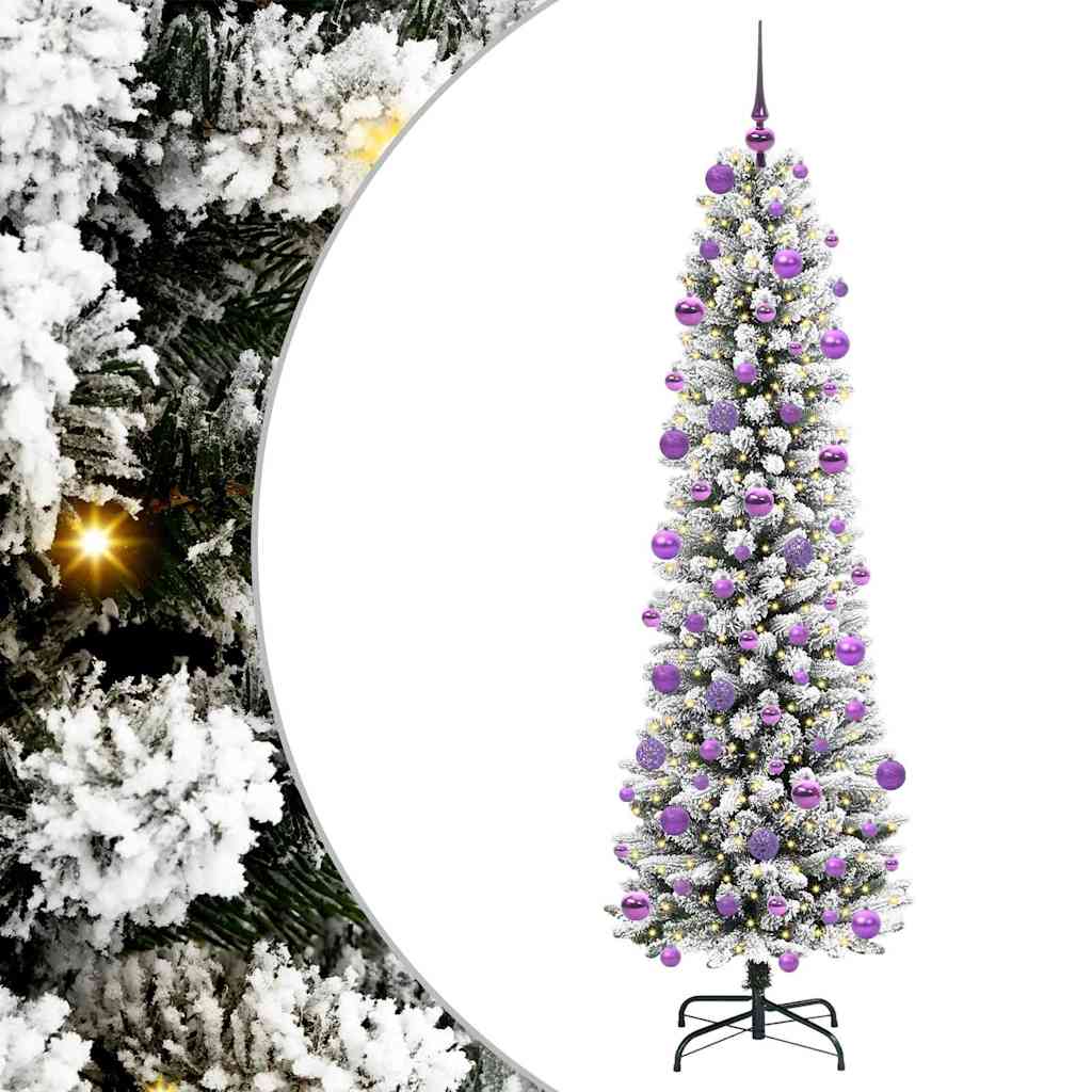 Mű karácsonyfa Fehér 210 cm PVC és Fém és Műanyag