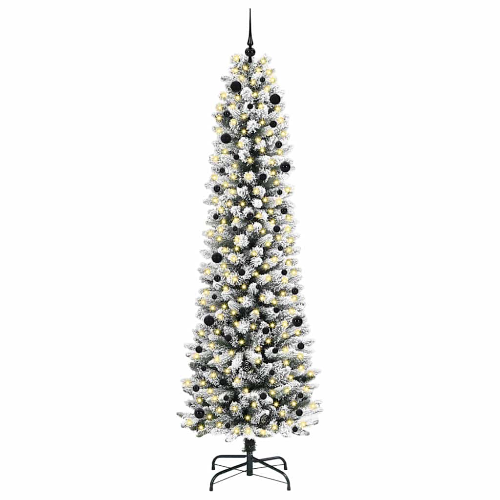 Mű karácsonyfa 300 LED-del Fehér 240 cm PVC és Fém és Műanyag