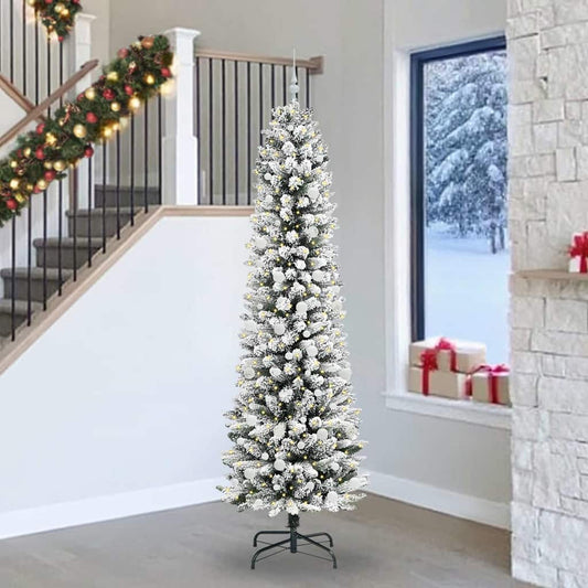 Mű karácsonyfa 300 LED-del Fehér 240 cm PVC és Fém és Műanyag