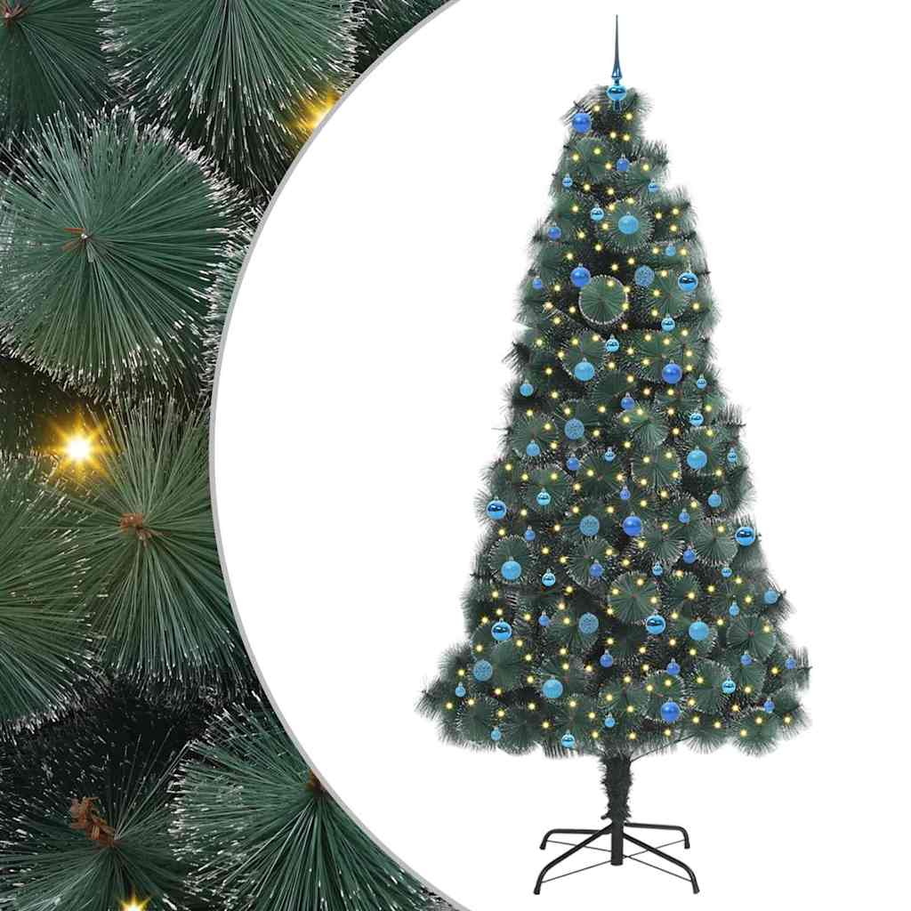 Műfenyő előre világítós karácsonyfakészlet gömbökkel 240 cm PET