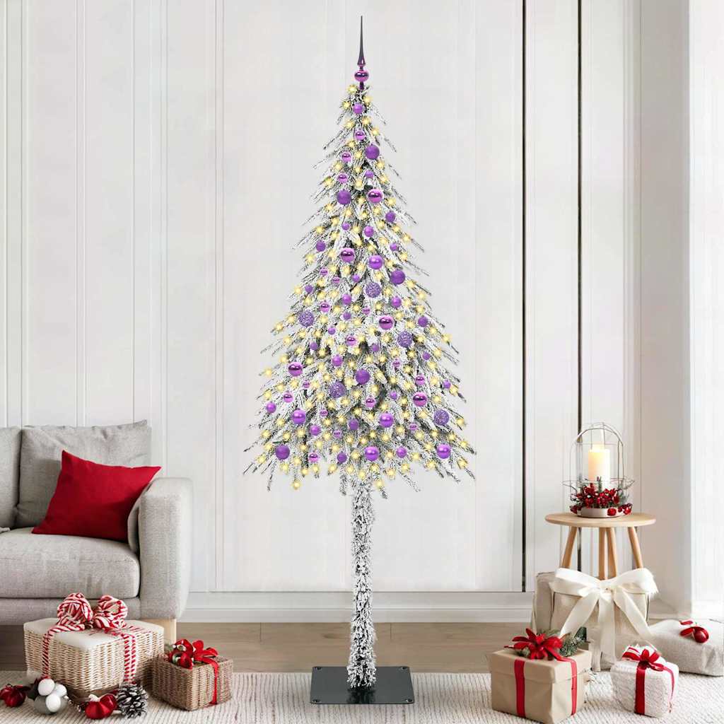 Karácsonyfa 300 LED-del állvánnyal Fehér 210 cm PE és Acél
