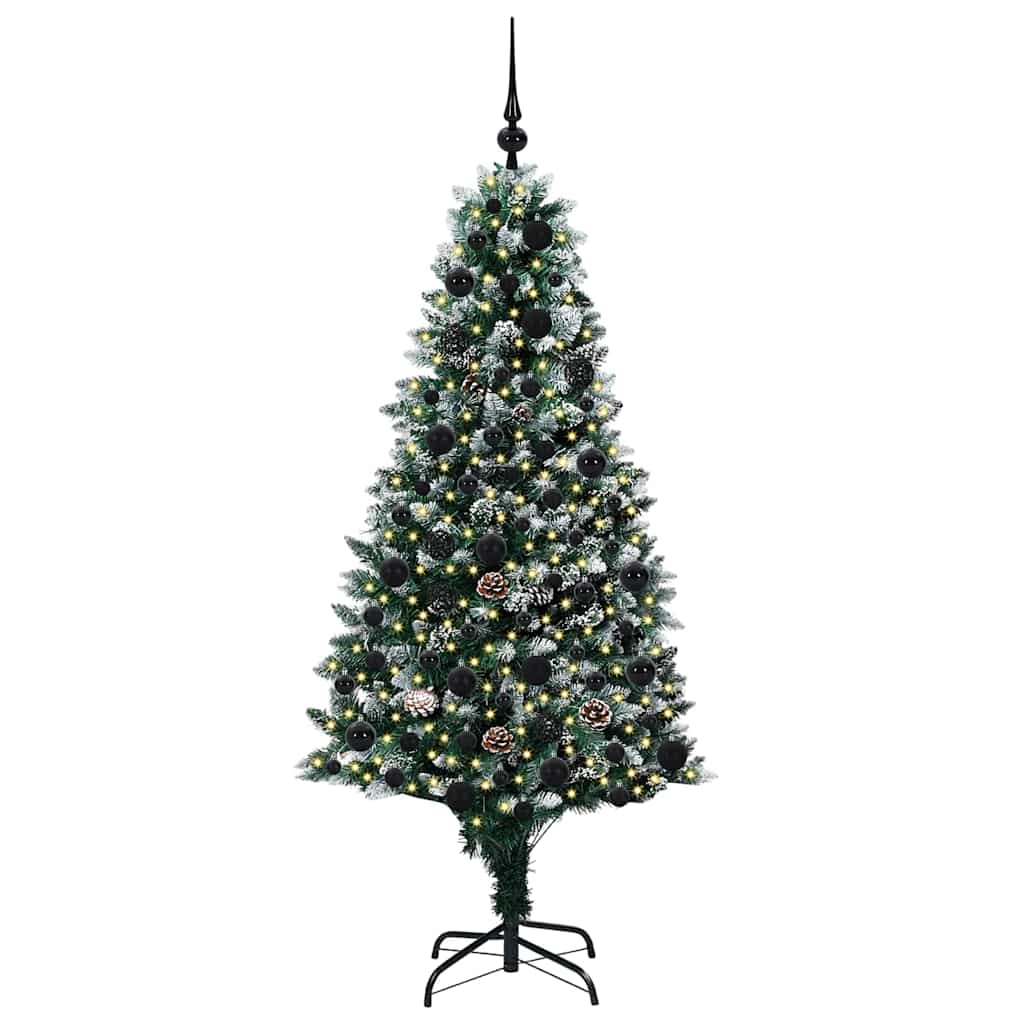 Mű karácsonyfa 300 LED-del Zöld 180 cm PVC és Acél és Műanyag