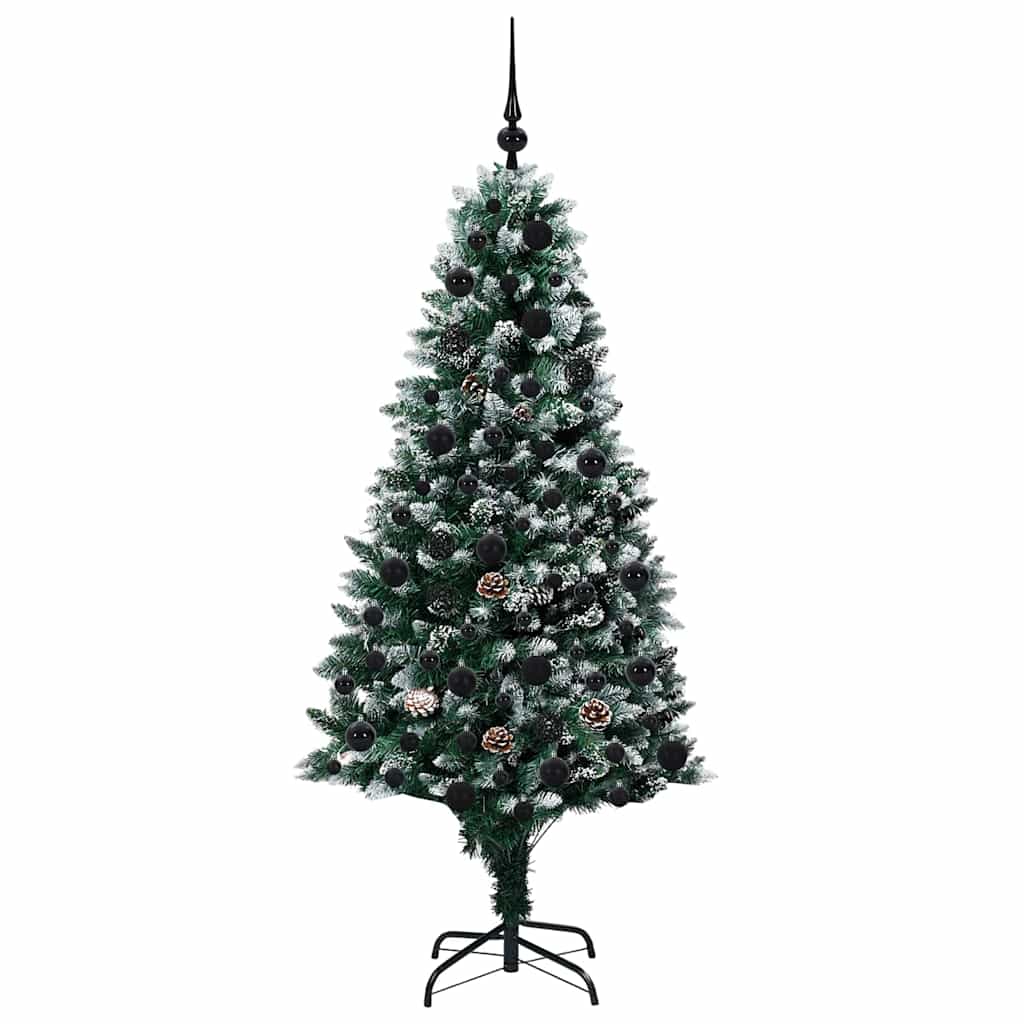 Mű karácsonyfa 300 LED-del Zöld 180 cm PVC és Acél és Műanyag