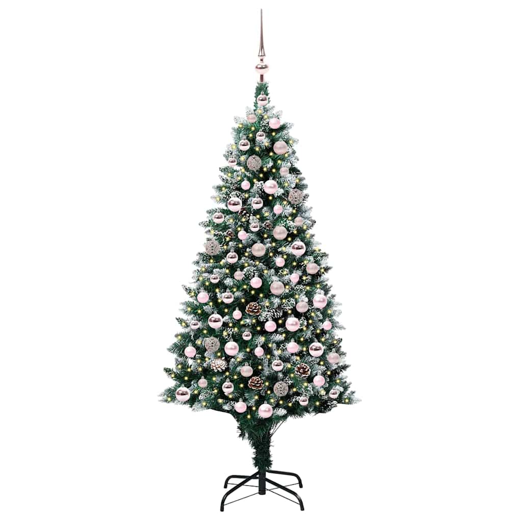 Mű karácsonyfa 300 LED-del Zöld 180 cm PVC és Acél és Műanyag