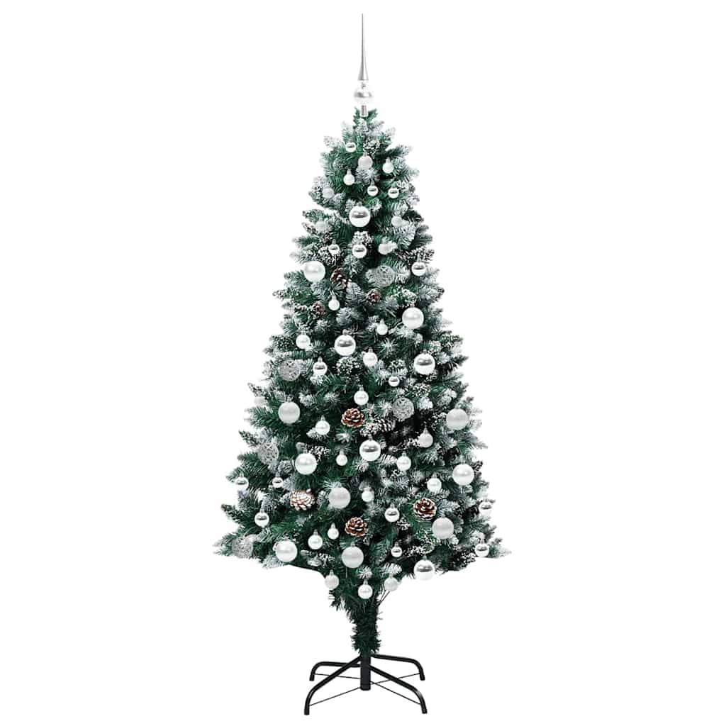 Mű karácsonyfa 300 LED-del Zöld 180 cm PVC és Acél és Műanyag