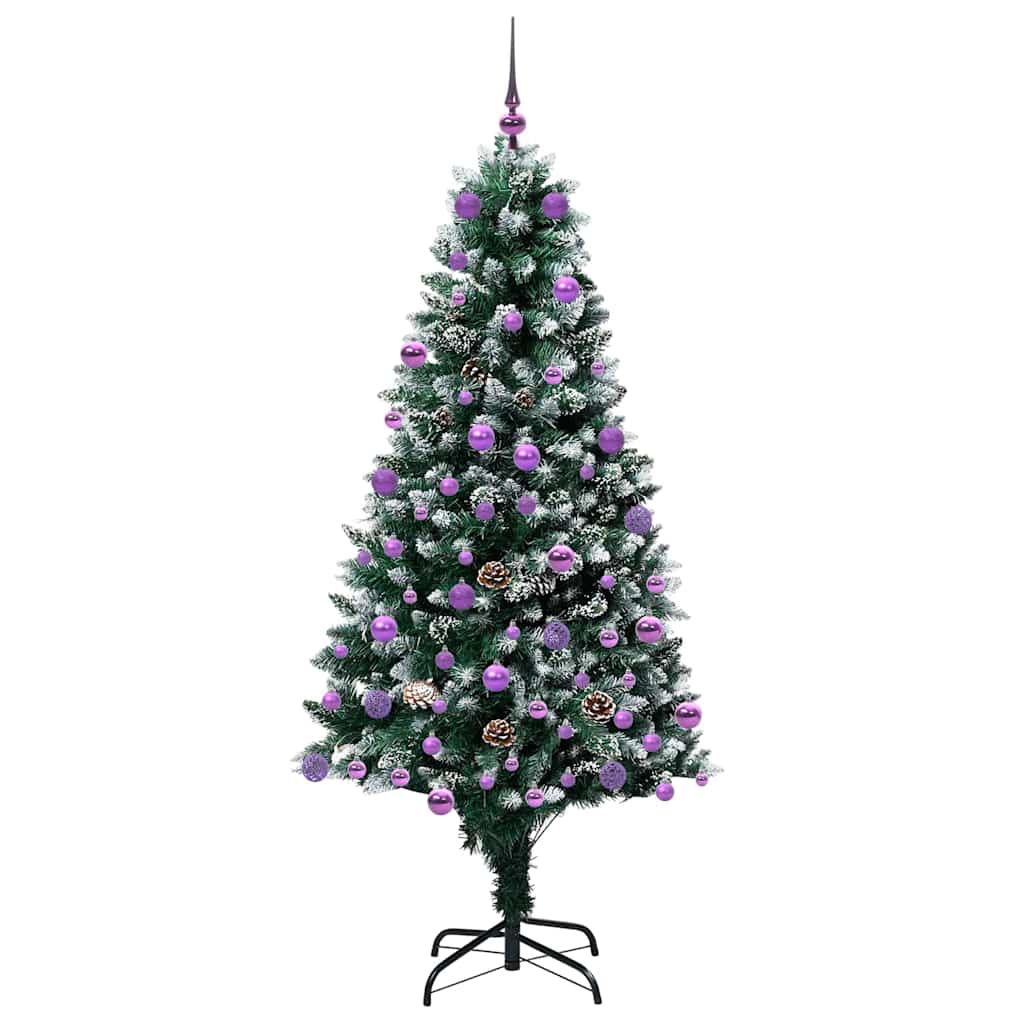 Mű karácsonyfa 300 LED-del Zöld 180 cm PVC és Acél és Műanyag