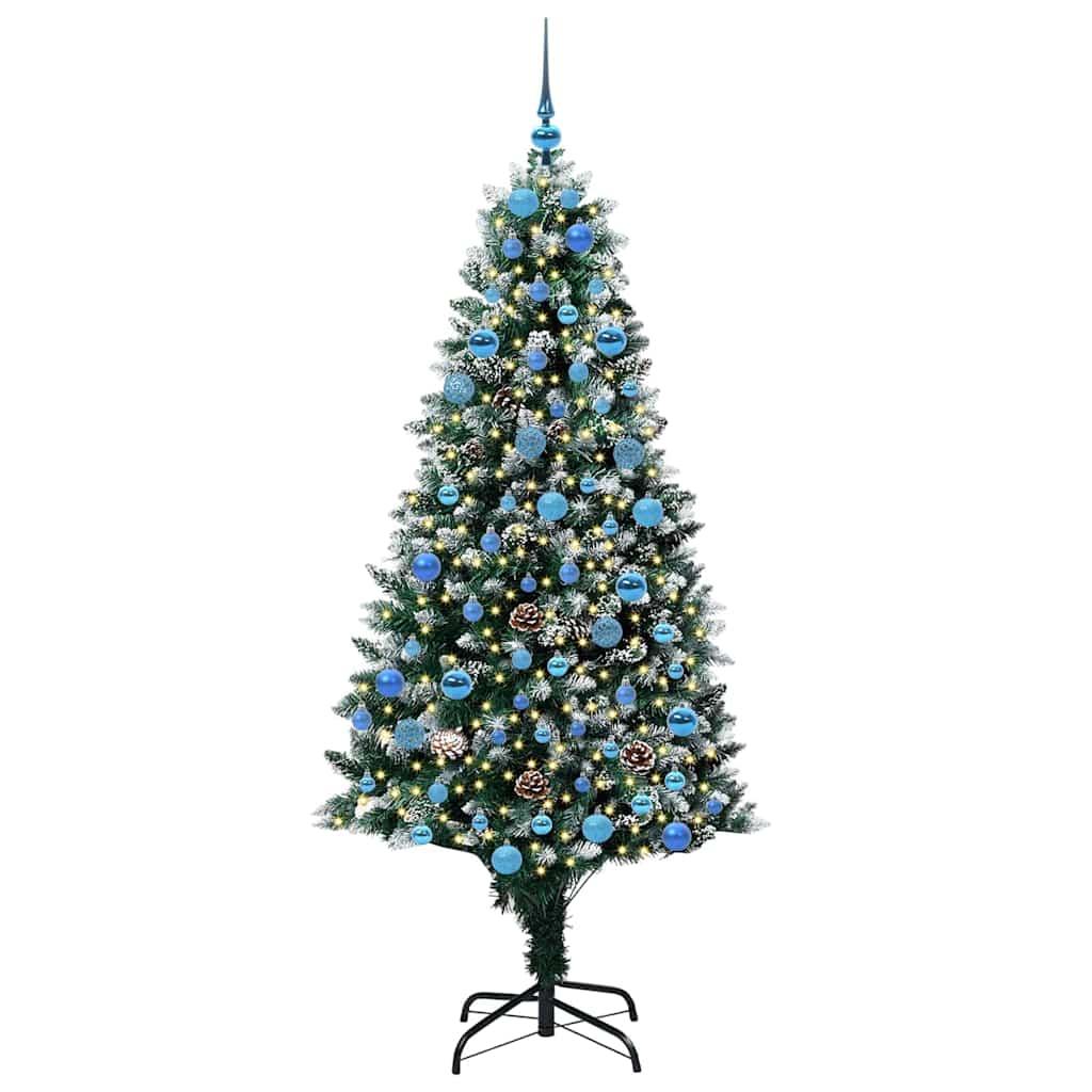 Mű karácsonyfa 300 LED-del Zöld 180 cm PVC és Acél és Műanyag