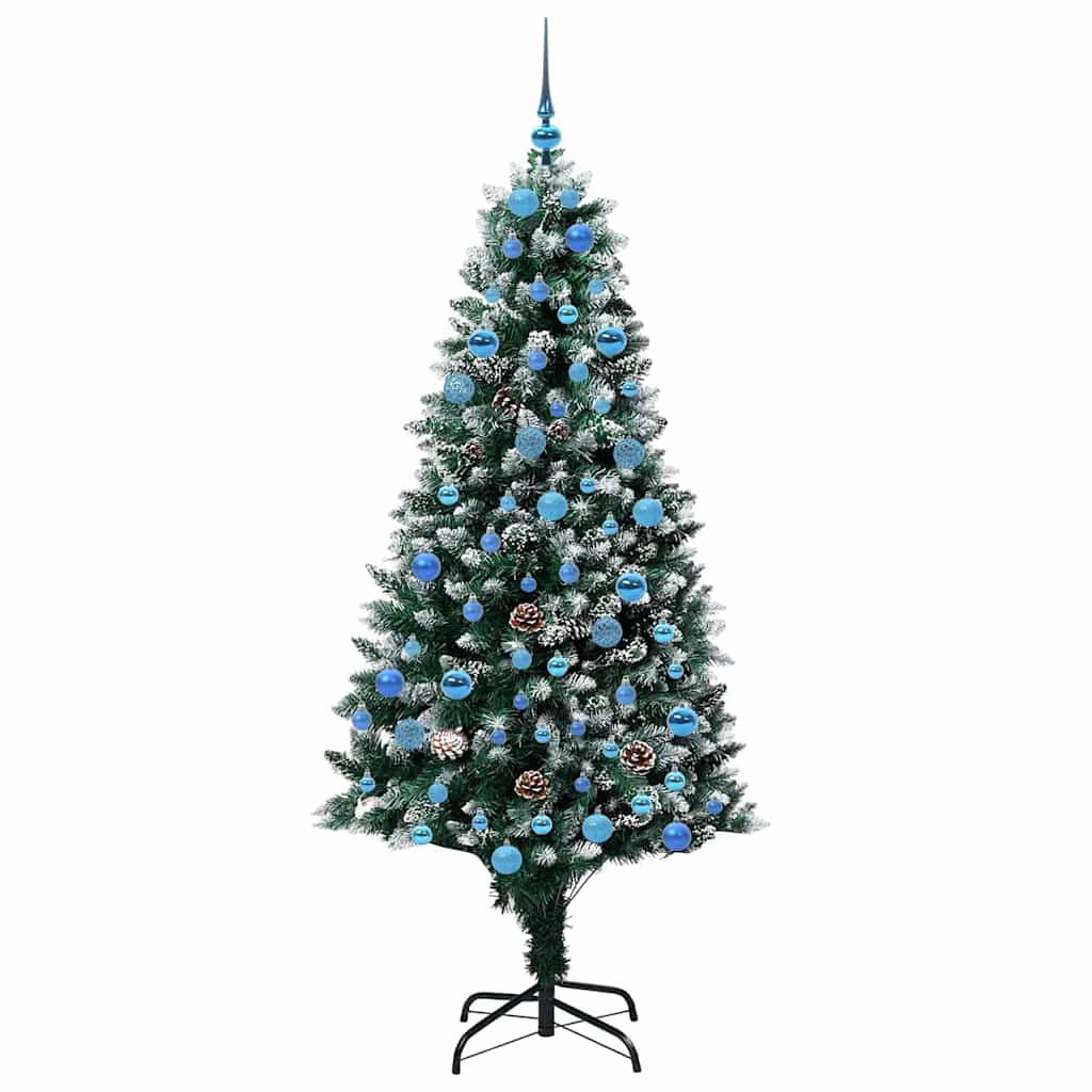 Mű karácsonyfa 300 LED-del Zöld 180 cm PVC és Acél és Műanyag