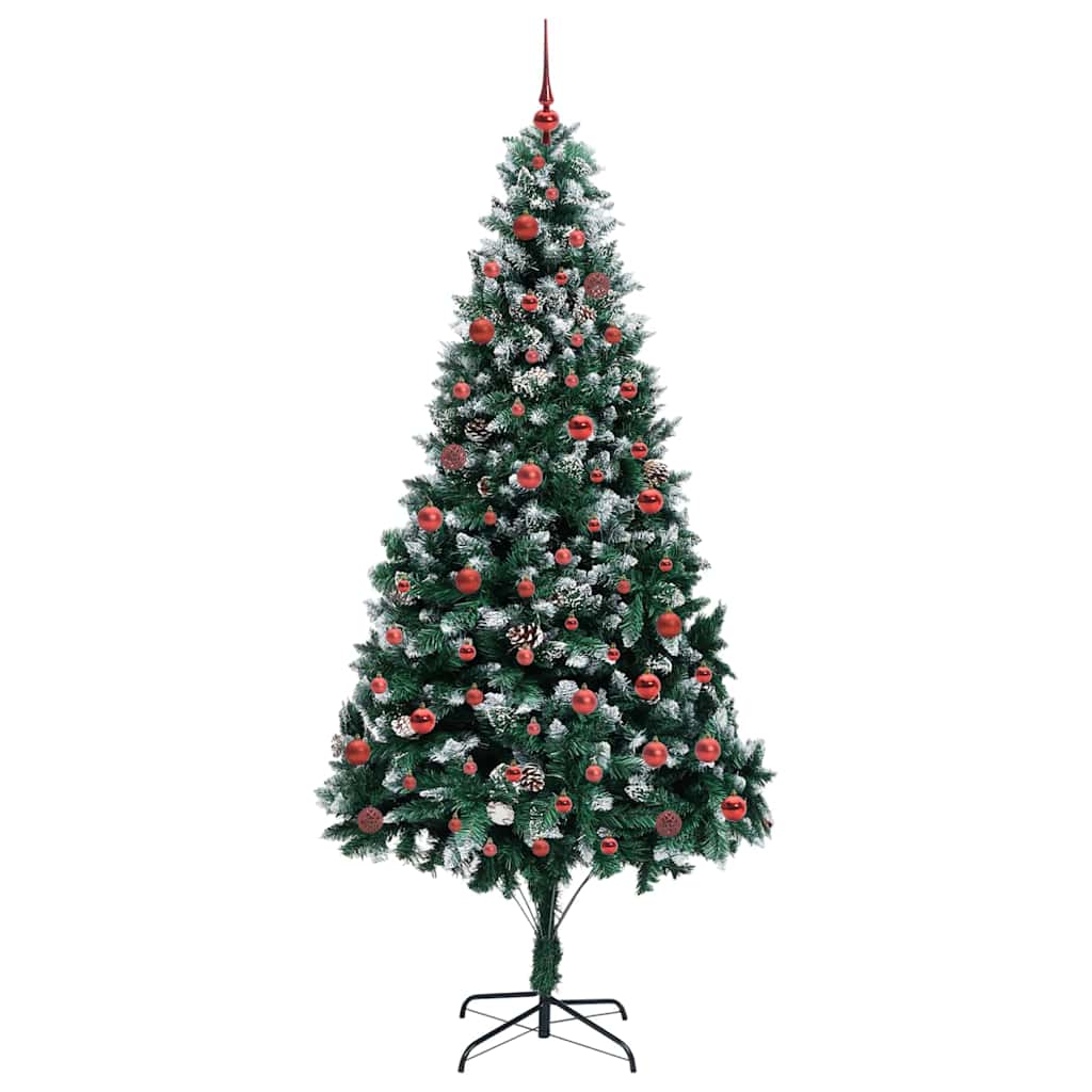 Mű karácsonyfa 300 LED-del Zöld 210 cm PVC és Acél és Műanyag