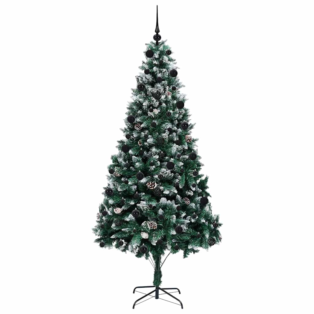 Mű karácsonyfa 300 LED-del Zöld 210 cm PVC és Acél és Műanyag