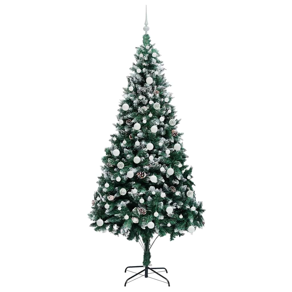 Mű karácsonyfa 300 LED-del Zöld 210 cm PVC és Acél és Műanyag