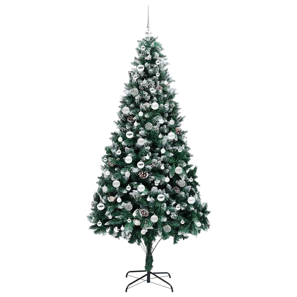 Mű karácsonyfa 300 LED-del Zöld 210 cm PVC és Acél és Műanyag