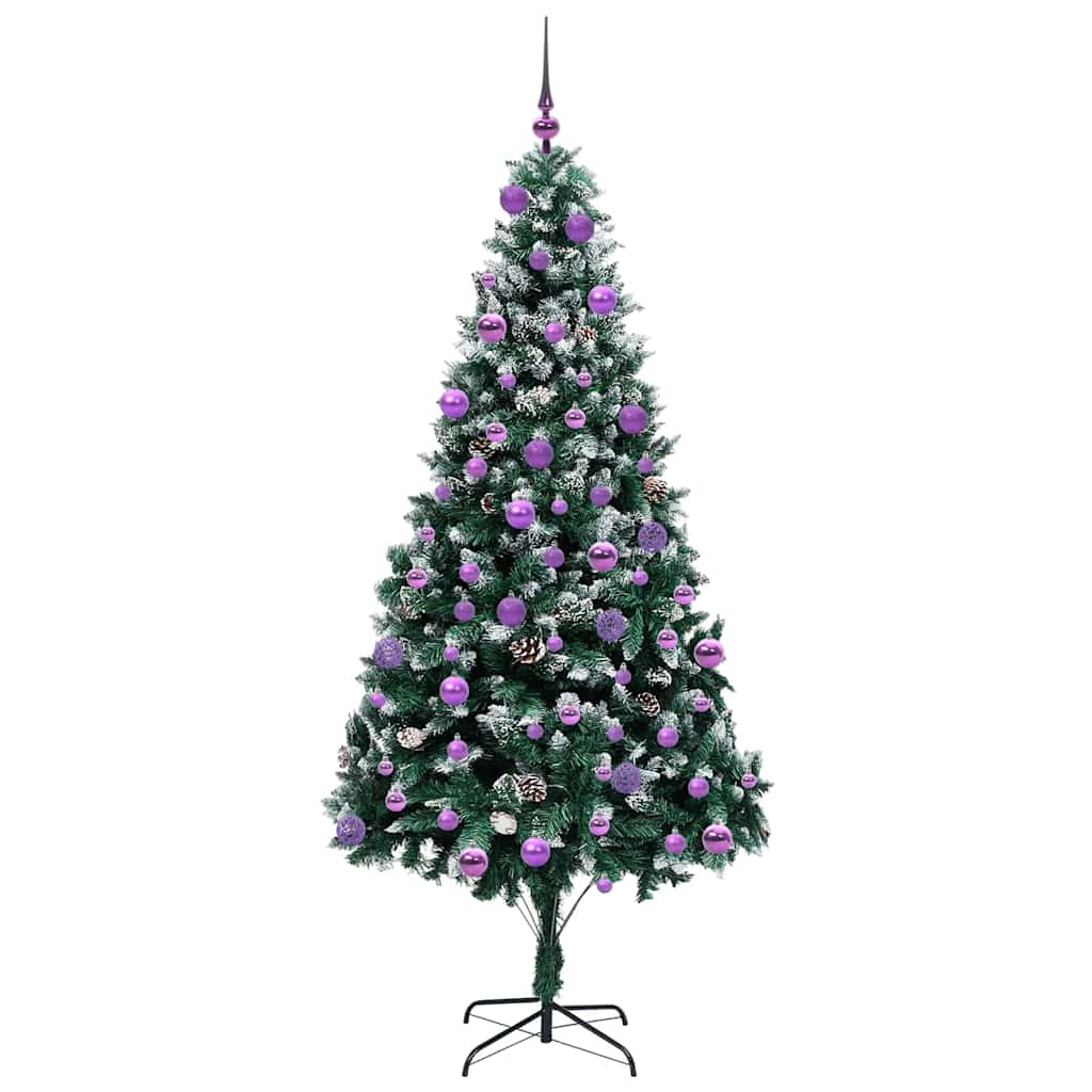 Mű karácsonyfa 300 LED-del Zöld 210 cm PVC és Acél és Műanyag