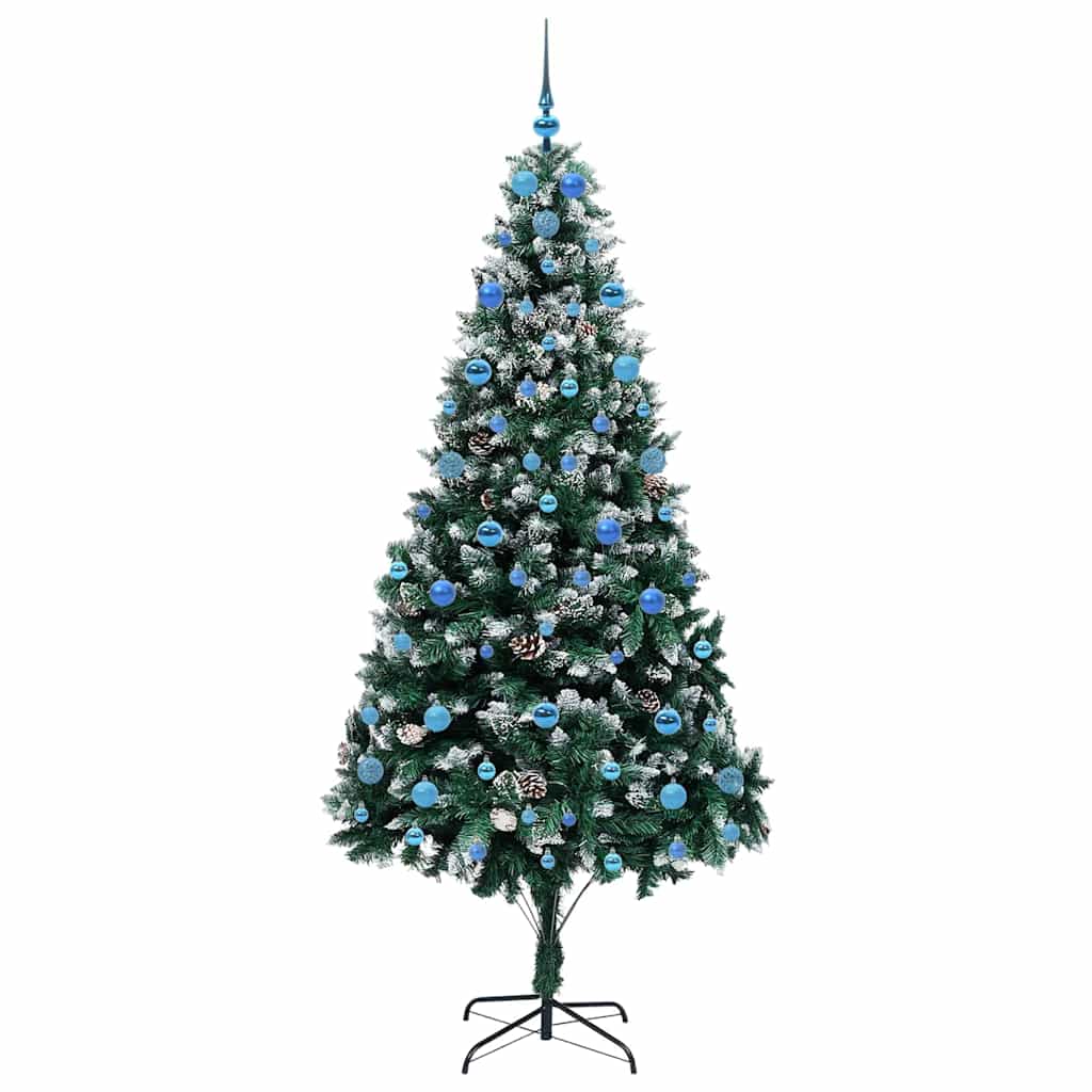 Mű karácsonyfa 300 LED-del Zöld 210 cm PVC és Acél és Műanyag