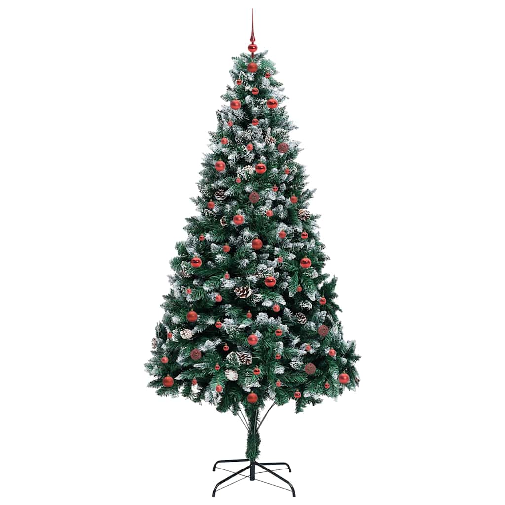 Mű karácsonyfa 300 LED-del Zöld 240 cm PVC és Acél és Műanyag