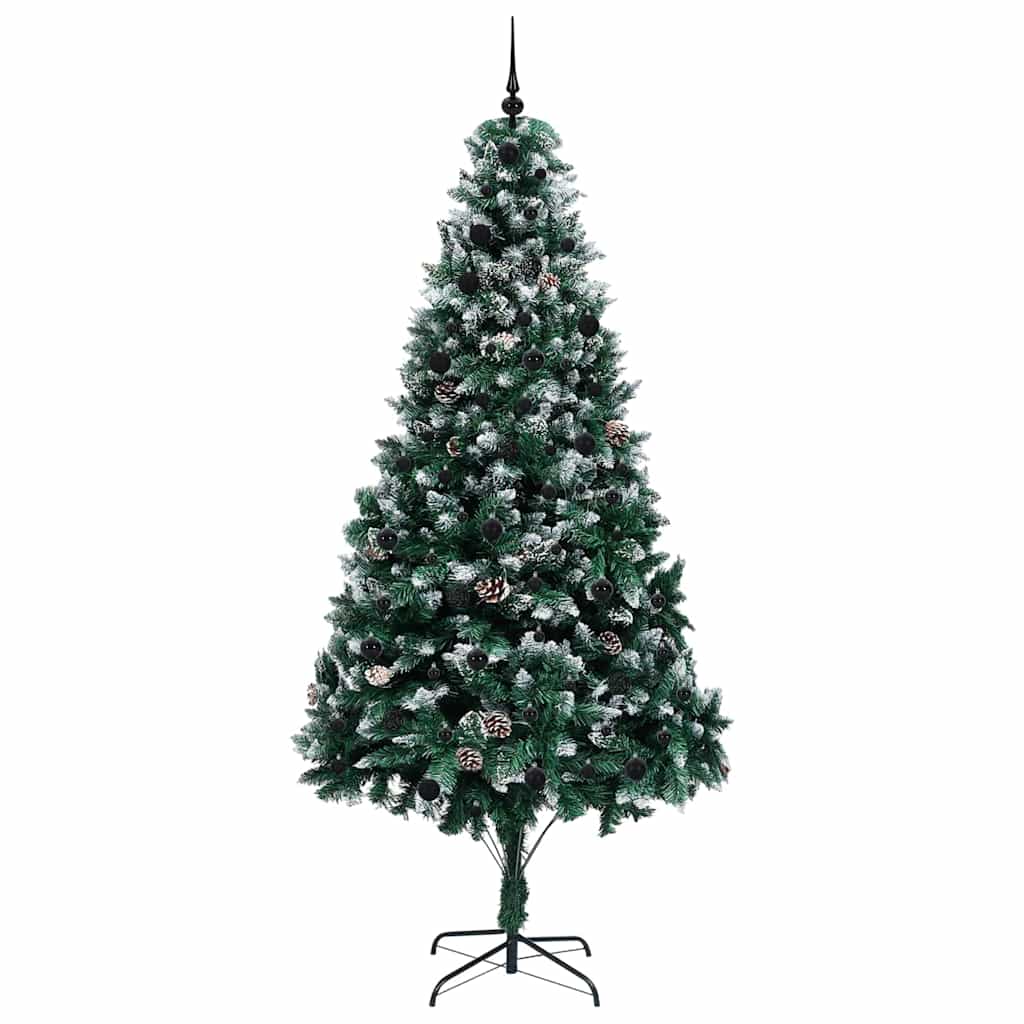Mű karácsonyfa 300 LED-del Zöld 240 cm PVC és Acél és Műanyag