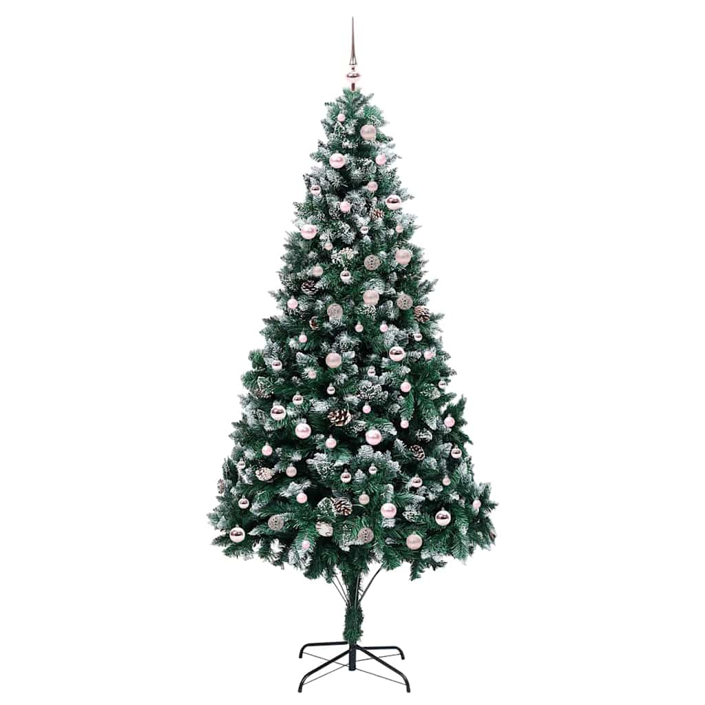 Mű karácsonyfa 300 LED-del Zöld 240 cm PVC és Acél és Műanyag