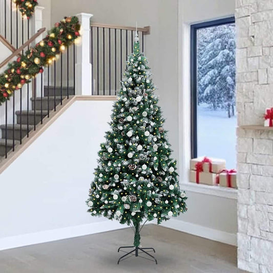 Mű karácsonyfa 300 LED-del Zöld 240 cm PVC és Acél és Műanyag