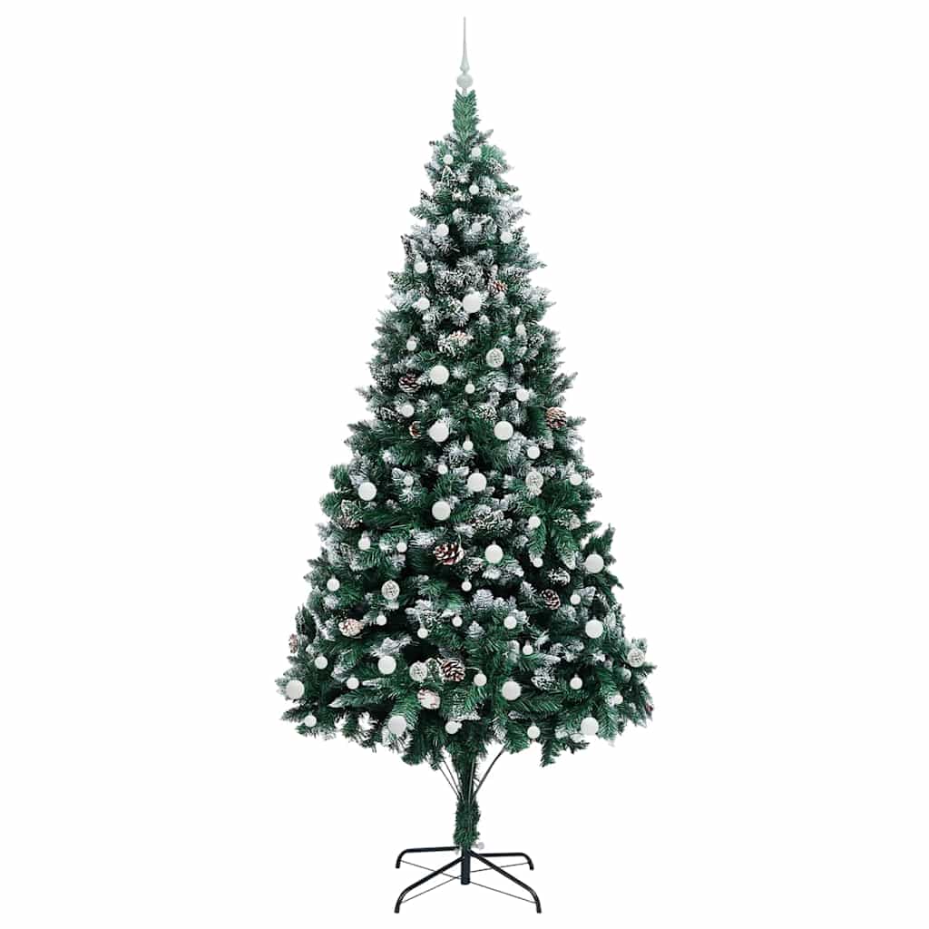 Mű karácsonyfa 300 LED-del Zöld 240 cm PVC és Acél és Műanyag