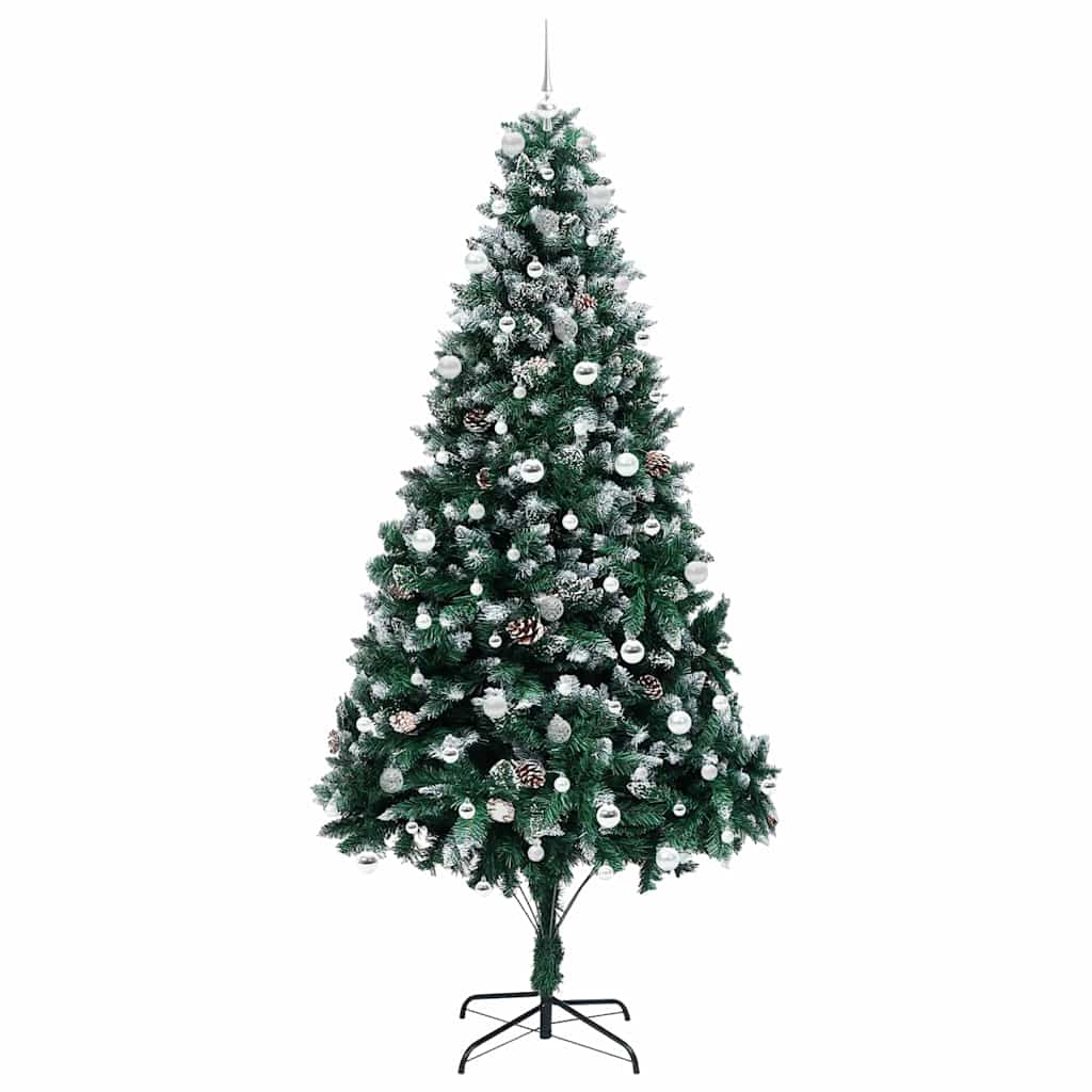 Mű karácsonyfa 300 LED-del Zöld 240 cm PVC és Acél és Műanyag