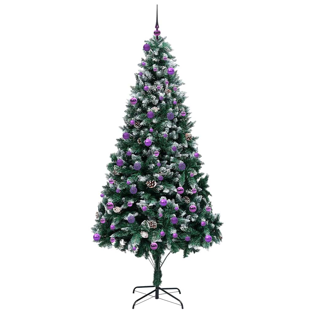 Mű karácsonyfa 300 LED-del Zöld 240 cm PVC és Acél és Műanyag