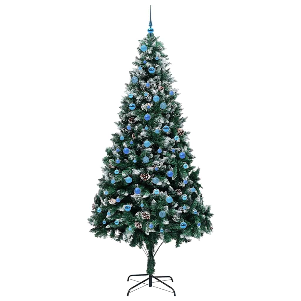 Mű karácsonyfa 300 LED-del Zöld 240 cm PVC és Acél és Műanyag