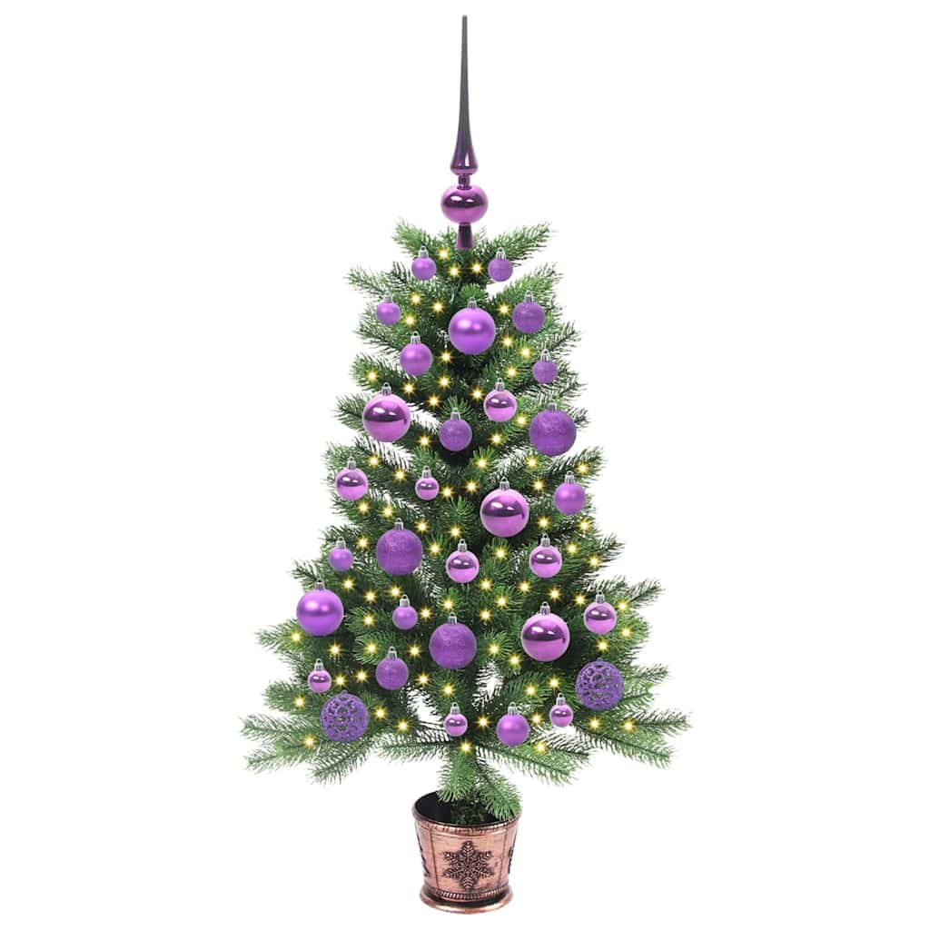 Karácsonyfa 150 LED-del állvánnyal Zöld 90 cm PE