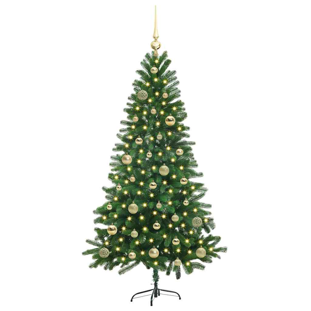 Karácsonyfa 150 LED-del állvánnyal Zöld 150 cm PE