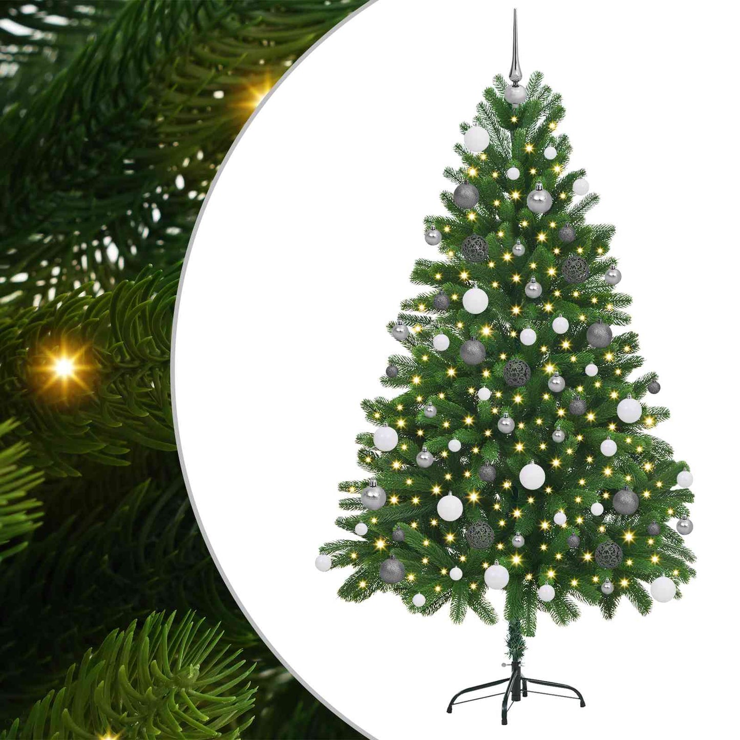 Karácsonyfa 300 LED-del állvánnyal Zöld 180 cm PE