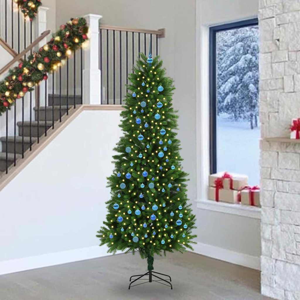 Karácsonyfa 300 LED-del állvánnyal Zöld 240 cm PE