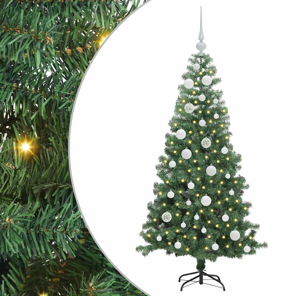 Karácsonyfa 150 LED-del állvánnyal Zöld 120 cm PVC