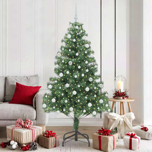 Karácsonyfa 300 LED-del állvánnyal Zöld 180 cm PVC