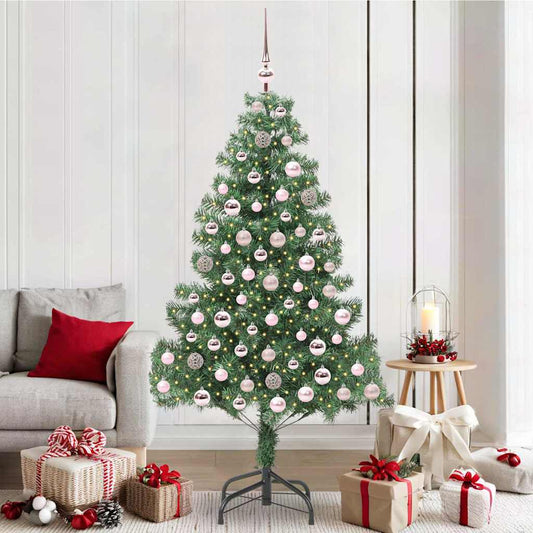 Karácsonyfa 300 LED-del állvánnyal Zöld 210 cm PVC
