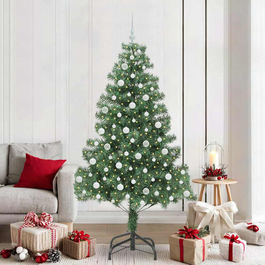 Karácsonyfa 300 LED-del állvánnyal Zöld 210 cm PVC