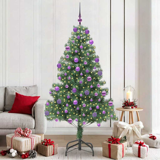 Karácsonyfa 300 LED-del állvánnyal Zöld 210 cm PVC