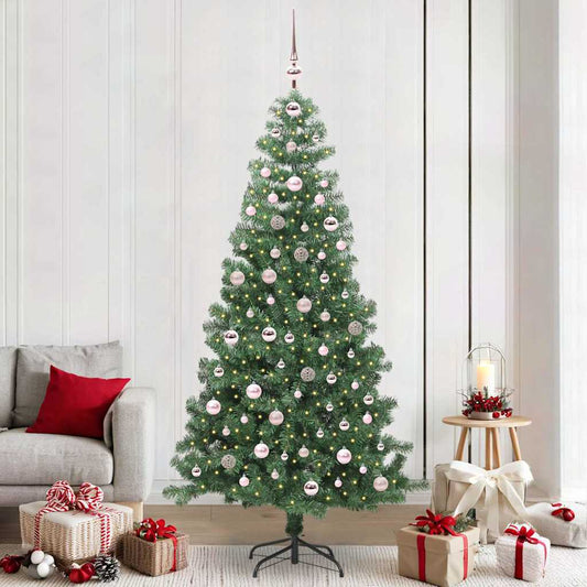 Karácsonyfa 300 LED-del állvánnyal Zöld 240 cm PVC