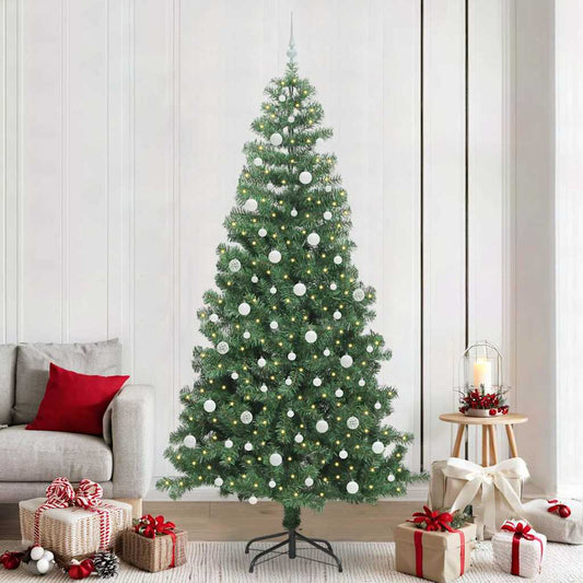 Karácsonyfa 300 LED-del állvánnyal Zöld 240 cm PVC