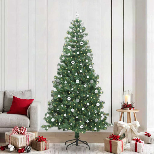 Karácsonyfa 300 LED-del állvánnyal Zöld 240 cm PVC