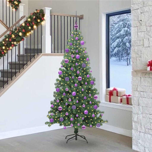 Karácsonyfa 300 LED-del állvánnyal Zöld 240 cm PVC