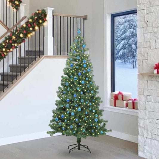 Karácsonyfa 300 LED-del állvánnyal Zöld 240 cm PVC