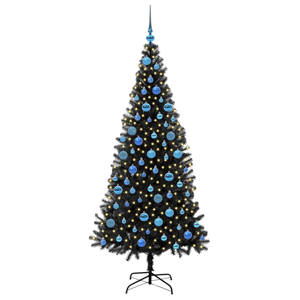 Karácsonyfa Fekete 180 cm PVC
