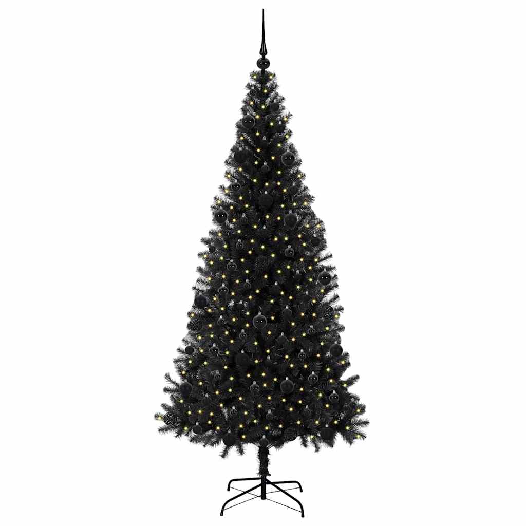 Karácsonyfa Fekete 210 cm PVC