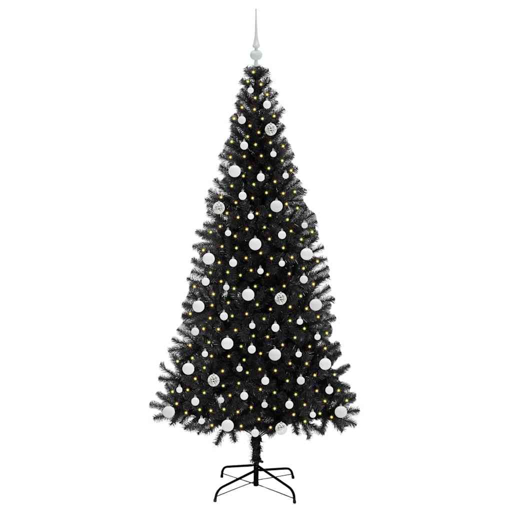 Karácsonyfa Fekete 210 cm PVC
