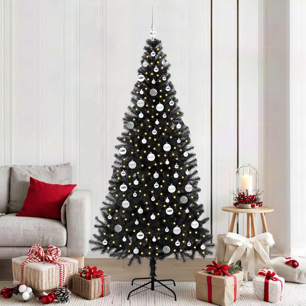 Karácsonyfa Fekete 210 cm PVC