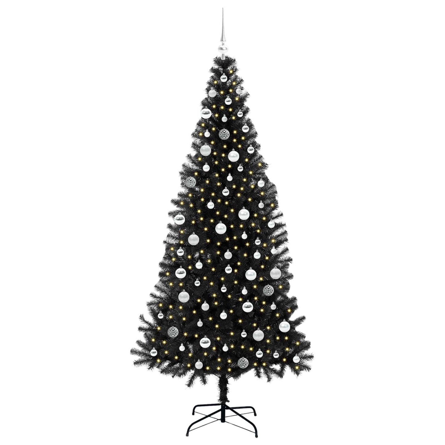 Karácsonyfa Fekete 210 cm PVC